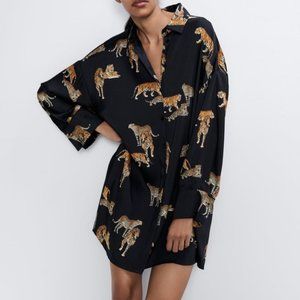 Zara Leopard & Tiger Printed Shirt